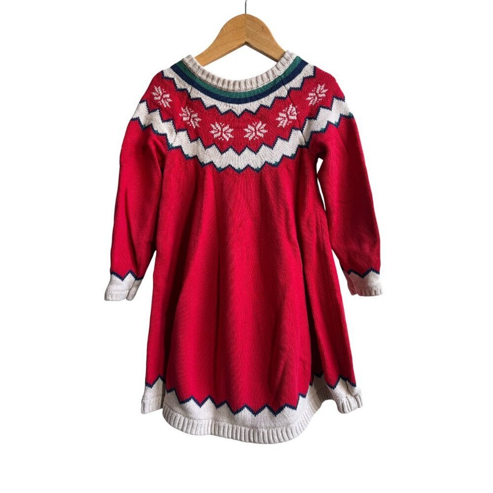 Hanna Andersson Fair Isle Sweater Dress Size 5 (110 cm) - Picture 2 of 6